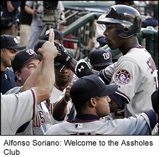 Does Washington Nationals left fielder Alfonso Soriano qualify as an asshole?