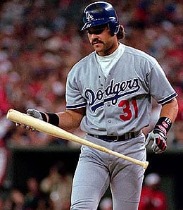Mike Piazza was a stud for the Los Angeles Dodgers.