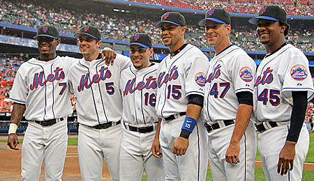 The New York Mets boasted six All-Stars in 2006: shortstop Jose Reyes, third baseman David Wright, catcher Paul Lo Duca, centrefielder Carlos Beltran and starting pitchers Tom Glavine and Pedro Martinez.