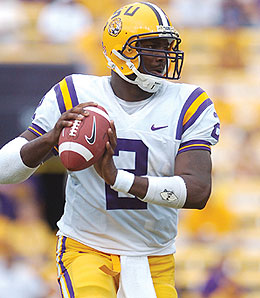 LSU quarterback JaMarcus Russell has a tough task ahead of him in turning around the Raiders.