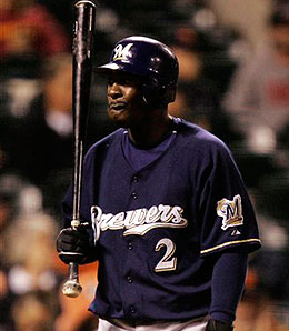 Milwaukee Brewers outfielder Bill Hall is suffering through a frustrating season.