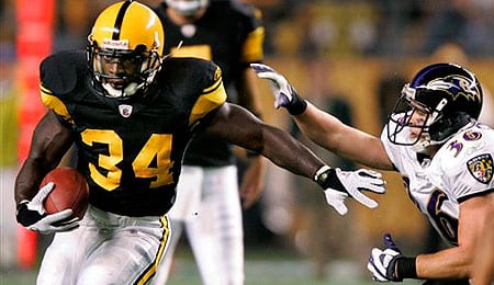 Rashard Mendenhall missed most of 2008 for the Pittsburgh Steelers.