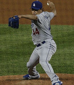 Vicente Padilla is performing well lately for the Los Angeles Dodgers.