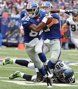 Mario Manningham stepped up for the New York Giants.