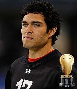 Mark Sanchez of the New York Jets will freely share his bodily fluids.