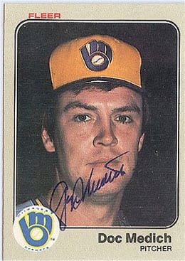 Doc Medich finished his career with the Milwaukee Brewers.