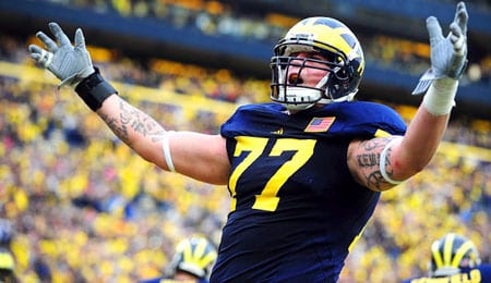 Taylor Lewan is a likely first rounder for the Michigan Wolverines.