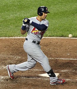Jon Jay had a 12-game hitting streak for the St. Louis Cardinals.