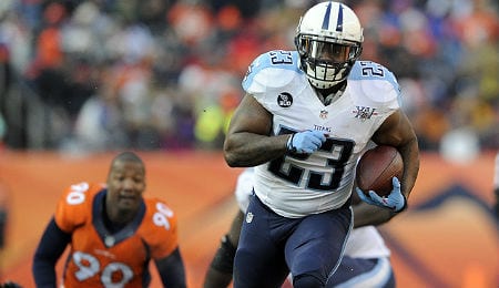 Shonn Greene led the rushing attack for the Tennessee Titans.