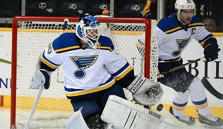 Martin Brodeur, the all-time leader in wins, now toils for the St. Louis Blues.
