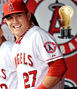 Mike Trout bashed his way to some hardware for the Los Angeles Angels.