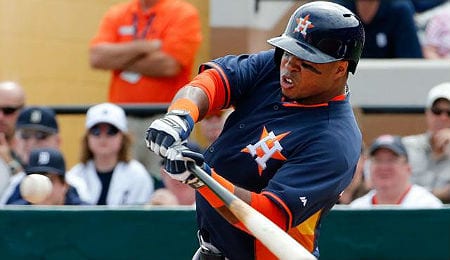 Luis Valbuena is flashing great extra base pop for the Houston Astros.