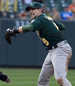 Jed Lowrie has been swinging a hot bat for the Oakland Athletics.