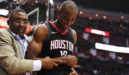 Luc Mbah a Moute is seeing more PT for the Houston Rockets.