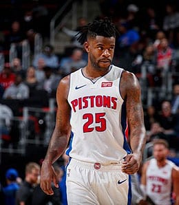 Reggie Bullock is putting up the points for the Detroit Pistons.