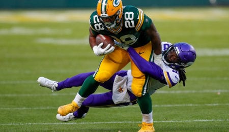 AJ Dillon tested positive for Covid-19 for the Green Bay Packers.