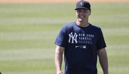 Jay Bruce begins the season as the starting first baseman for the New York Yankees.