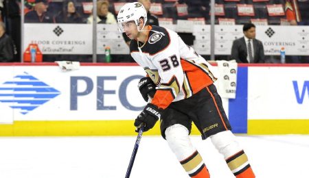 Derek Grant has been bumped up to the top line for the Anaheim Ducks.