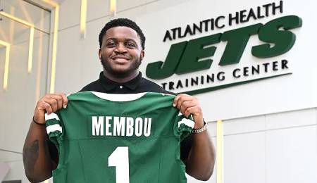 Armand Membou was the first pick for the New York Jets.