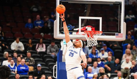 Najai Hines was the top shot blocker for the Seton Hall Pirates.